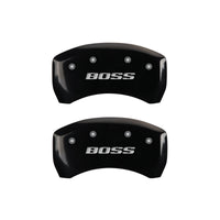 MGP Rear set 2 Caliper Covers Engraved Rear Boss Black finish silver ch - 10010RBSSBK