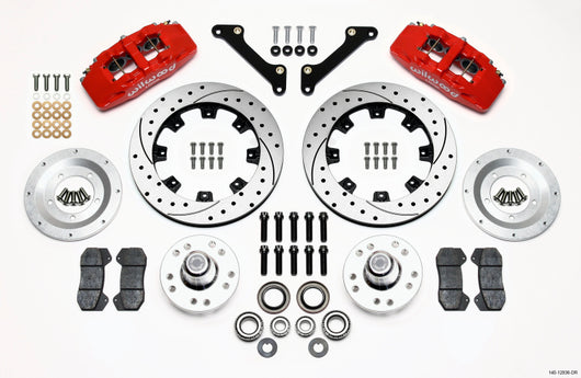 Wilwood Dynapro 6 Front Hub Kit 12.19in Drilled Red 79-81 Camaro - 140-12836-DR