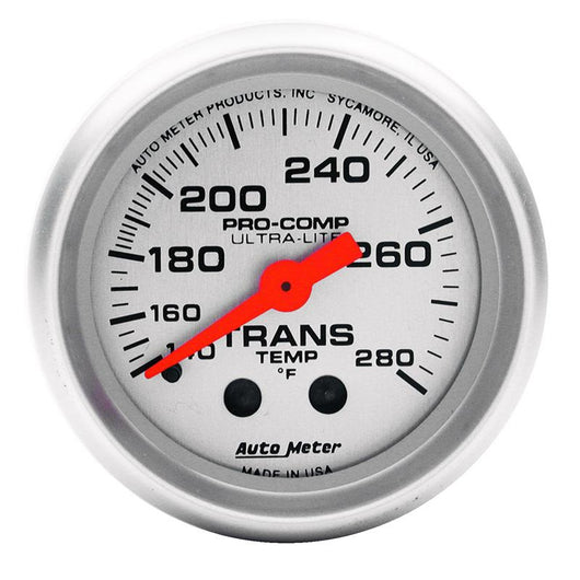 Autometer Ultra-Lite 52mm 140-280 Deg F Mechanical Transmission Temp Gauge - 4351