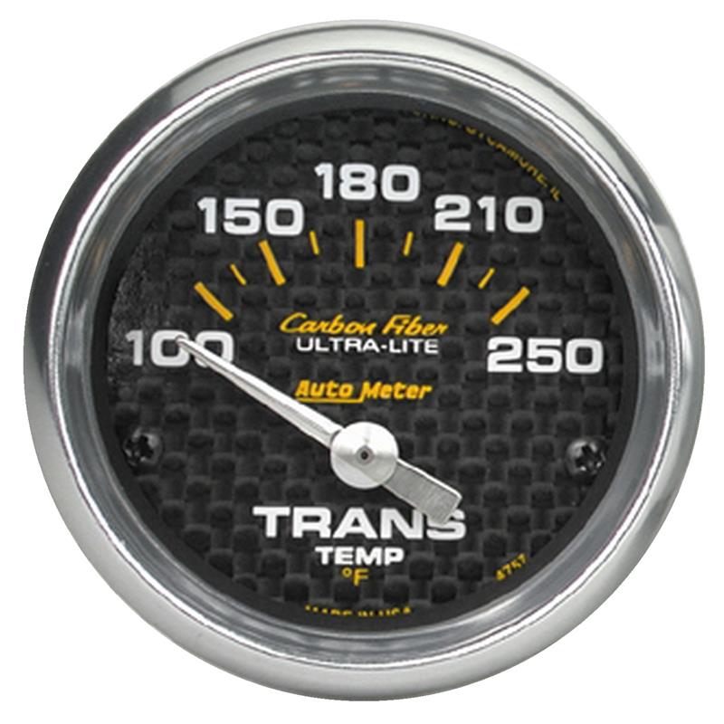 Autometer Carbon Fiber 52mm 100-250 Deg F Electronic Trans Temperature Gauge - 4757