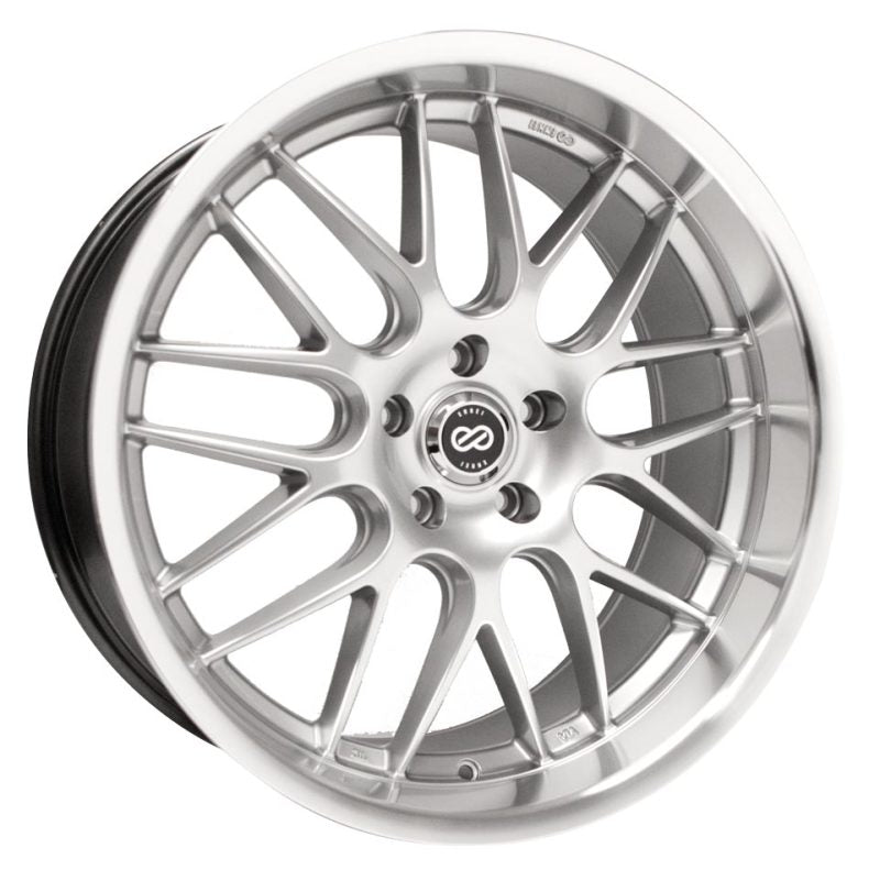 Enkei Lusso 18x7.5 42mm Offset 5x100 Bolt Pattern 72.6 Bore Hyper Silver w/ Machined Lip Wheel - 469-875-8042HS