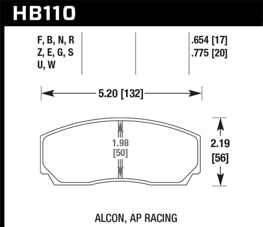 Hawk AP CP5200 Caliper HP+ Street Brake Pads - HB110N.654