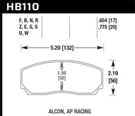 Hawk AP Racing CP3307/CP5040-5S4/(Essex) CP5200 (SC250) Caliper Blue 9012 Race Brake Pads - HB110E.654