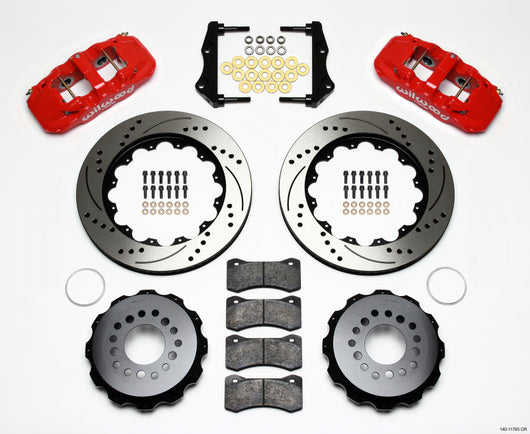 Wilwood AERO4 Rear Kit 14.25in Drilled Red 2006-10 Magnum/Challngr/Chrgr/300C - 140-11765-DR