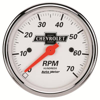 Autometer Arctic White GM 3-1/8in 7000RPM 4, 6, 8 Cyl Electrical Tachometer Gauge - 1398-00408