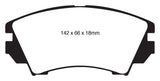 EBC 10+ Buick Allure (Canada) 3.0 Yellowstuff Front Brake Pads - DP42014R