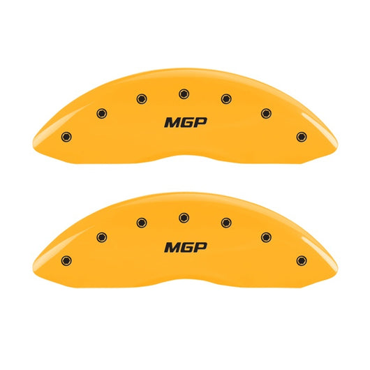 MGP 2 Caliper Covers Engraved Front MGP Yellow Finish Black Characters 2005 Toyota Tundra - 16163FMGPYL