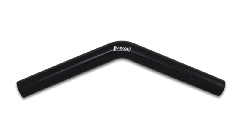 Vibrant 4 Ply Reinforced Silicone Elbow Connector - 1in ID x 8in Leg 45 Deg Elbow (BLACK) - 2968