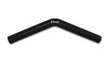 Vibrant 4 Ply Reinforced Silicone Elbow Connector - 1in ID x 8in Leg 45 Deg Elbow (BLACK) - 2968