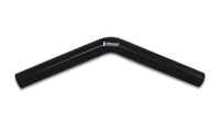 Vibrant 4 Ply Reinforced Silicone Elbow Connector - 1in ID x 8in Leg 45 Deg Elbow (BLACK) - 2968