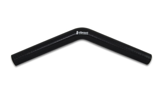 Vibrant 4 Ply Reinforced Silicone Elbow Connector - 1in ID x 8in Leg 45 Deg Elbow (BLACK) - 2968