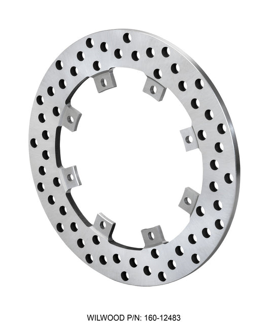Wilwood Rotor-SuperAlloy-Rear Drag-Drilled 11.44 x .350 - Dynamic (Snap Ring Mnt) - 160-12483