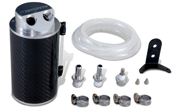 Mishimoto 2016+ Mazda Miata Baffled Oil Catch Can Kit - Black - MMBCC-MIA-16PBE