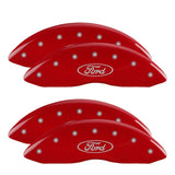 MGP 4 Caliper Covers Engraved Front & Rear MGP Red finish silver ch - 10042SMGPRD