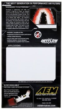 AEM Dryflow Air Filter for 07-16 Audi A4 1.8L TFSI - 28-20945