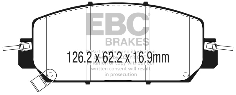 EBC 2017+ Honda CR-V 1.5L Turbo Yellowstuff Front Brake Pads - DP43084R