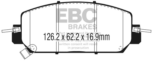 EBC 2017+ Honda CR-V 1.5L Turbo Yellowstuff Front Brake Pads - DP43084R