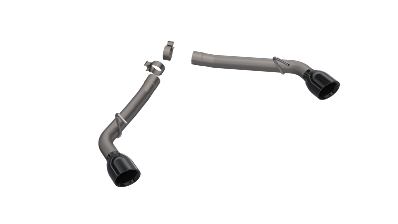 QTP 10-13 Chevrolet Camaro SS 6.2L 304SS Eliminator Muffler Delete Axle Back Exhaust w/4.5in Blk Tip - 700110B