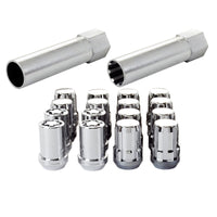 McGard SplineDrive Tuner 4 Lug Install Kit w/Locks & Tool (Cone) M12x1.5 / 13/16 Hex - Chrome (CS) - 65457CN