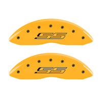 MGP 4 Caliper Covers Engraved Front & Rear Gen 5/SS Yellow finish black ch - 14215SSS5YL