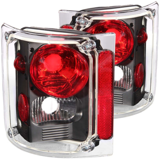 ANZO 1973-1987 Chevrolet C 10 Taillights Black - 211016