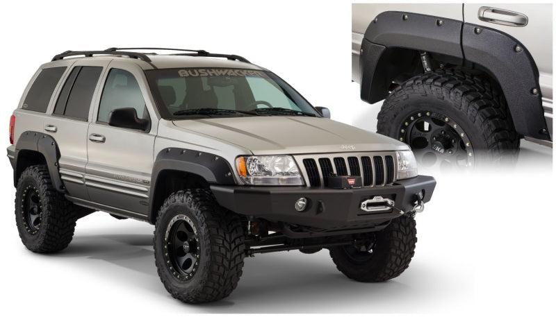 Bushwacker 99-04 Jeep Grand Cherokee Cutout Style Flares 2pc - Black - 10072-07