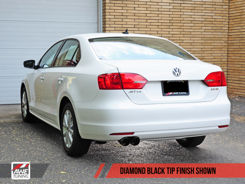 AWE Tuning Mk6 Jetta 2.5L Touring Edition Exhaust - Diamond Black Tips - 3015-23052