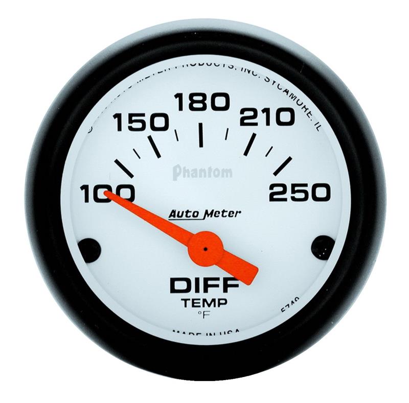 Autometer Phantom 52mm 2 Diff Temp. 100-250F Electronic Gauge Kit - 5749