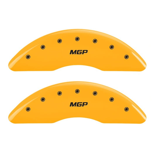 MGP 2 Caliper Covers Engraved Front MGP Yellow Finish Black Characters 2004 GMC Canyon - 34213FMGPYL