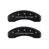 MGP 4 Caliper Covers Engraved Front & Rear C7/Corvette Red finish silver ch - 13084SCV7RD