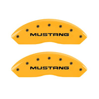 MGP 4 Caliper Covers Engraved Front Mustang Rear Pony Yellow Finish Black Char 2004 Ford Mustang - 10095SMPYYL
