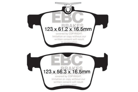 EBC 2017+ Volkswagen Atlas 2.0L Turbo Greenstuff Rear Brake Pads - DP62153