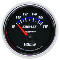 Autometer Cobalt 52mm 8-18 Volts Short Sweep Electric Voltmeter Gauge - 6192