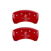 MGP Rear set 2 Caliper Covers Engraved Rear GT350 Shelby & Cobra Red finish silver ch - 10010RGT3RD
