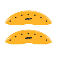 MGP Front set 2 Caliper Covers Engraved Front MGP Yellow finish black ch - 12002FMGPYL