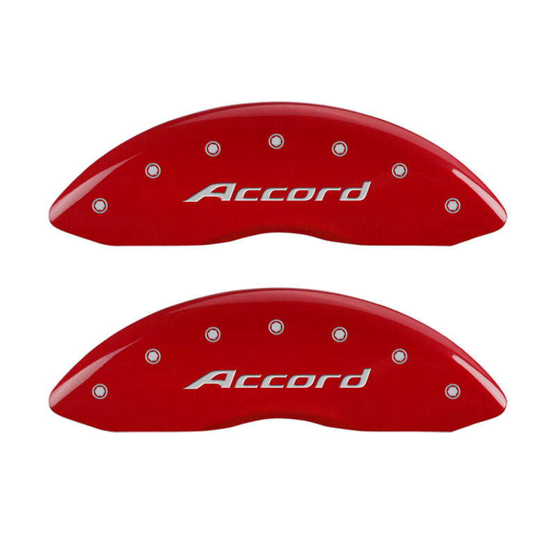 MGP 4 Caliper Covers Engraved Front Accord Engraved Rear Accord Red finish silver ch - 20219SACCRD