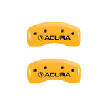 MGP 4 Caliper Covers Engraved Front & Rear Acura Yellow finish black ch - 39001SACUYL