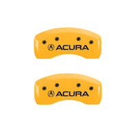 MGP 4 Caliper Covers Engraved Front & Rear Acura Yellow finish black ch - 39012SACUYL