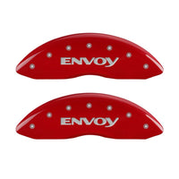 MGP 4 Caliper Covers Engraved Front & Rear Envoy Red finish silver ch - 34004SEVYRD