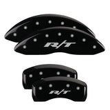MGP 4 Caliper Covers Engraved Front & Rear RT Black finish silver ch - 12192SRT1BK