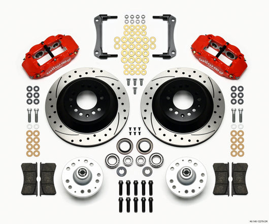 Wilwood Narrow Superlite 6R Front Hub & 1PC Rtr Kit 12.88in Dril -Red 70-78 Camaro - 140-12278-DR