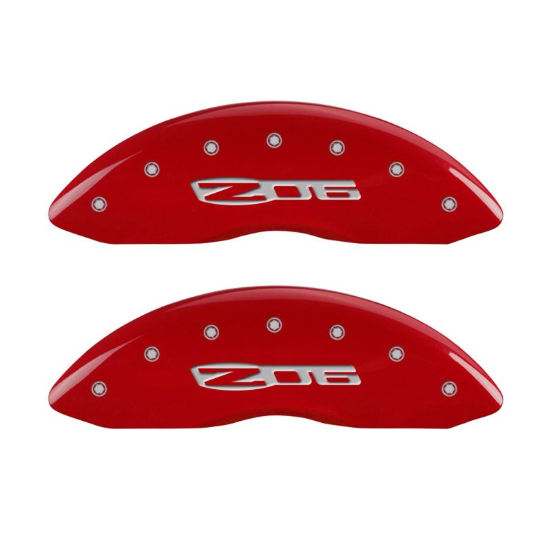 MGP 4 Caliper Covers Engraved Front C6/Corvette Engraved Rear C6/Z06 Yellow finish black ch - 13083SCZ6YL