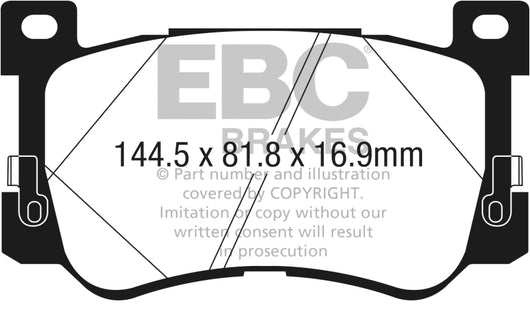 EBC 2017+ Genesis G90 5.0L Yellowstuff Front Brake Pads - DP43076R