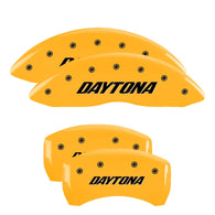 MGP 4 Caliper Covers Engraved Front & Rear MGP Yellow Finish Black Char 2006 Dodge Charger - 12001SMGPYL