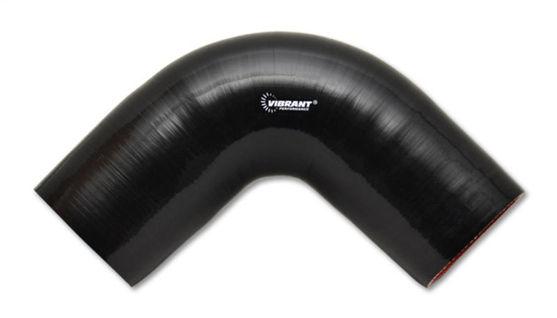 Vibrant 4 Ply Reinforced Silicone Elbow Connector - 2.75in I.D. - 90 deg. Elbow (BLACK) - 2743