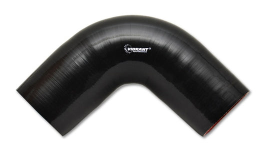 Vibrant 4 Ply Reinforced Silicone Elbow Connector - 3.25in I.D. - 90 deg. Elbow (BLACK) - 2747