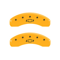 MGP 4 Caliper Covers Engraved F & R Bowtie Yellow Finish Black Char 2002 Chevrolet Silverado 1500 - 14002SBOWYL