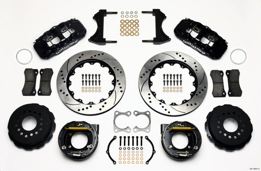 Wilwood AERO4 Rear P-Brake Kit 14.00in Drilled Big Ford Old Style 2.36in Offset - 140-10947-D