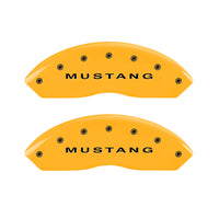 MGP 4 Caliper Covers Engraved Front Mustang Rear S197/GT Yellow Finish Black Char 2003 Ford Mustang - 10017SMG2YL