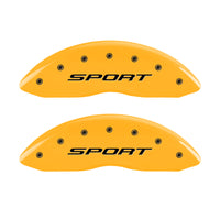 MGP 4 Caliper Covers Engraved front & Rear 2015/Sport Yellow finish black ch - 10241SSPTYL
